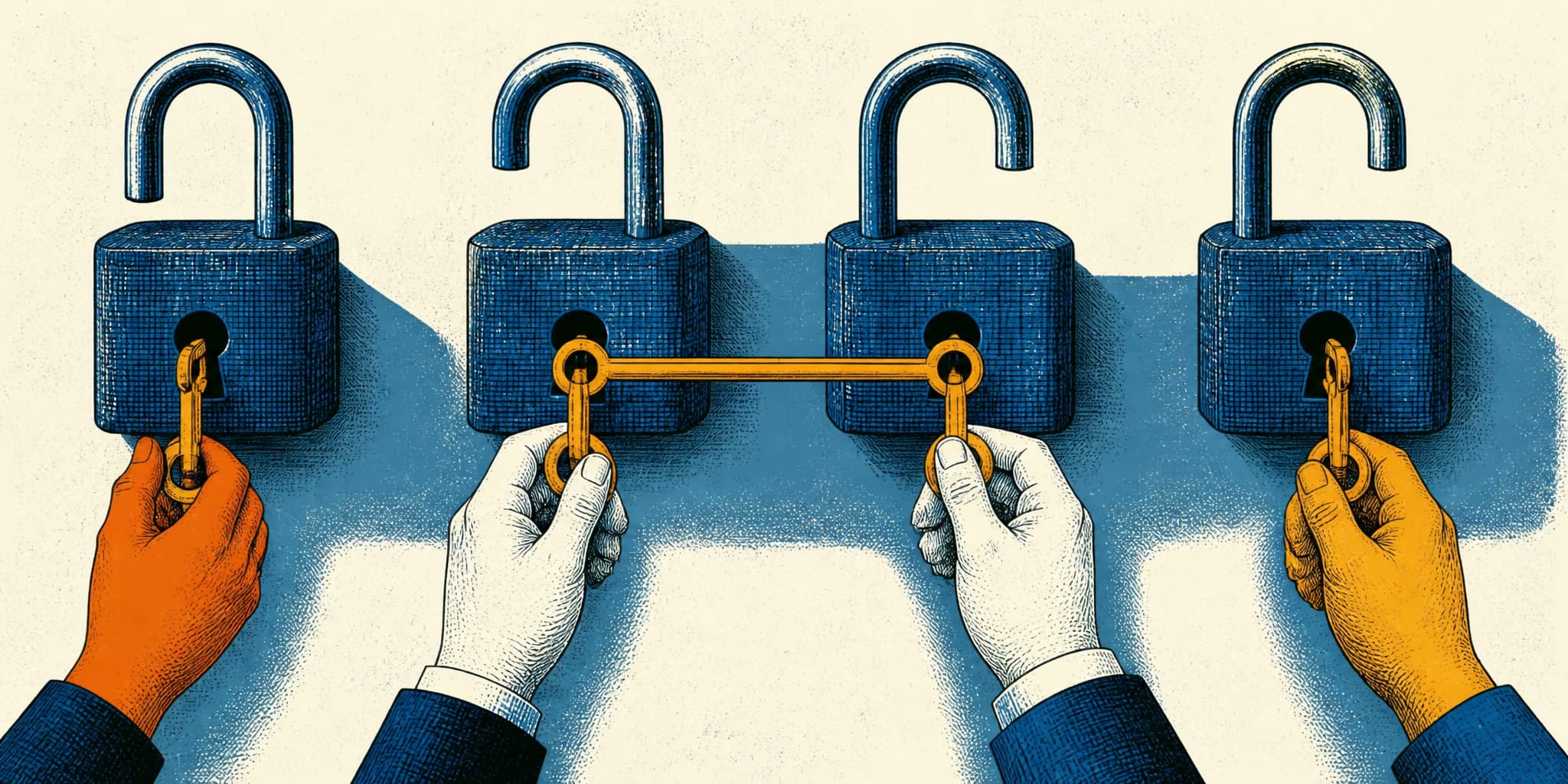 Competitive landscape across four targets — who beats you on what, and where they can't follow
